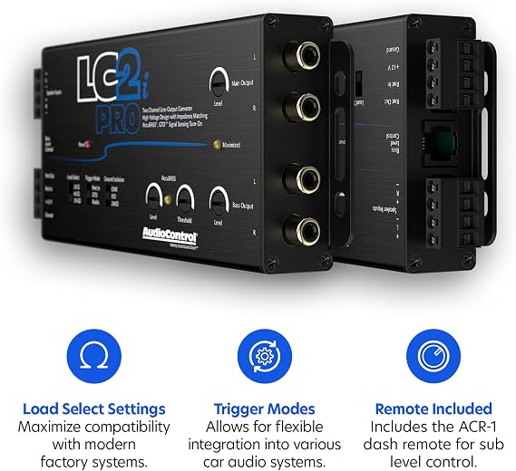 AudioControl LC2i PRO 2-Channel Active Line Output Converter with AccuBASS for Adding Subwoofers, Amplifiers to Factory Car Audio Receiver Head Unit, Includes ACR-1 Dash Remote Bass Knob Controller