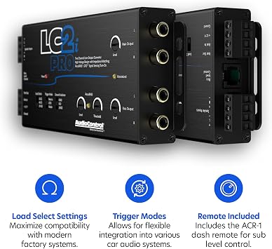 AudioControl LC2i PRO 2-Channel Active Line Output Converter with AccuBASS for Adding Subwoofers, Amplifiers to Factory Car Audio Receiver Head Unit, Includes ACR-1 Dash Remote Bass Knob Controller