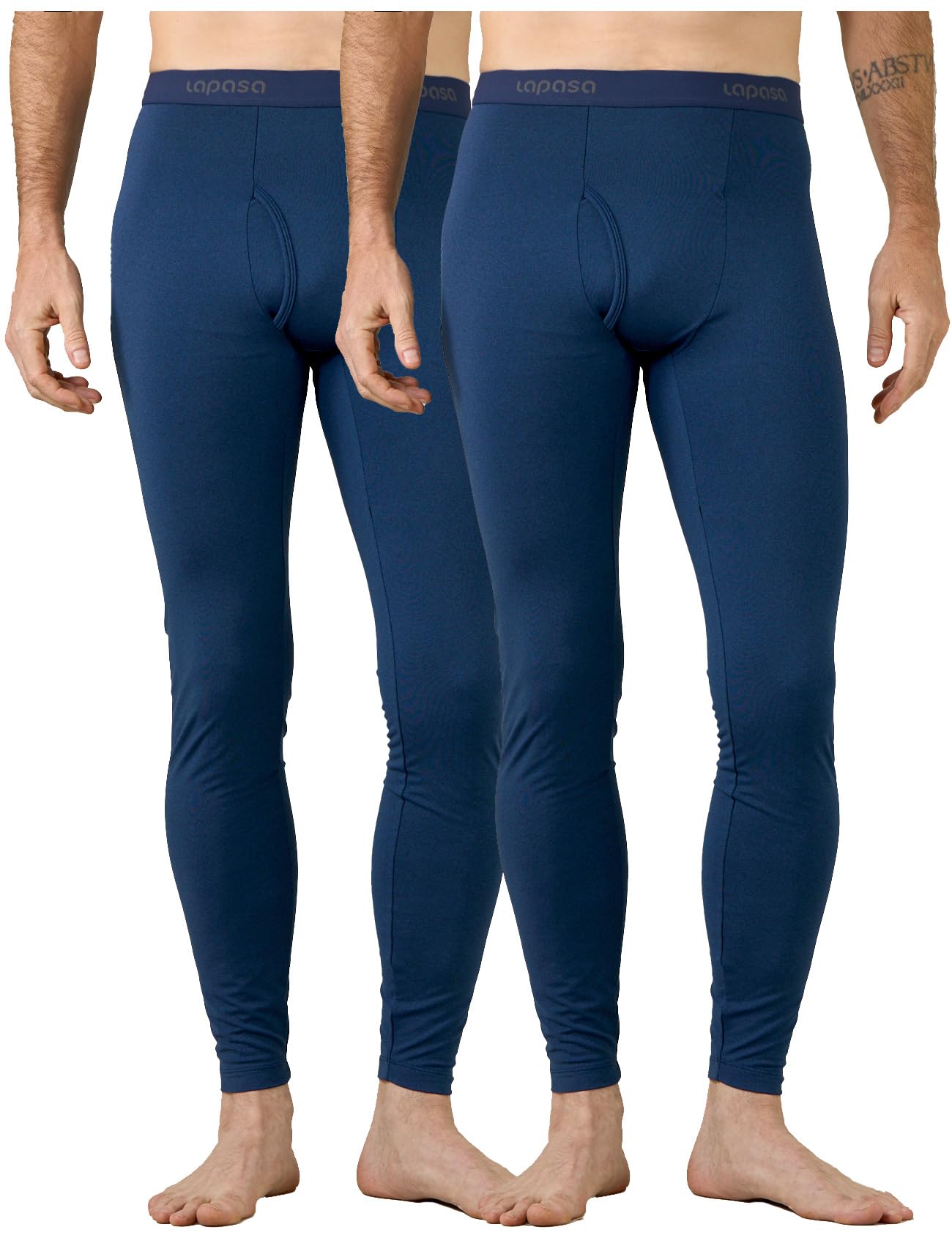 LAPASA Pacco da 2 o 1 Calzamaglie Termica Uomo Fodera in Pile Medio/Pesante Pantaloni Termici Sportivi Strato Base Biancheria Intima Leggings Caldi M10/M25/M56