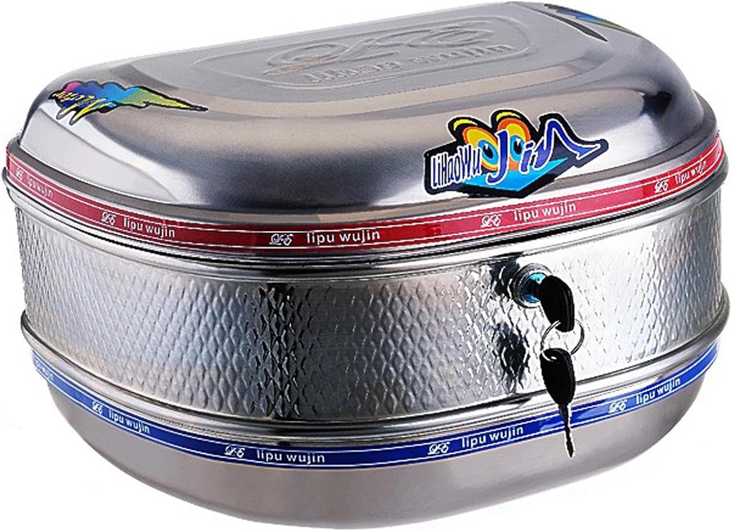 Motorcycle Top Case Stainless Steels Motorcycle Trunk Tail Box Bag With Anti-Theft Lock System, Waterproof, Rustproof And Dustproof Easy Installation Storage Carrier Case(Medium)