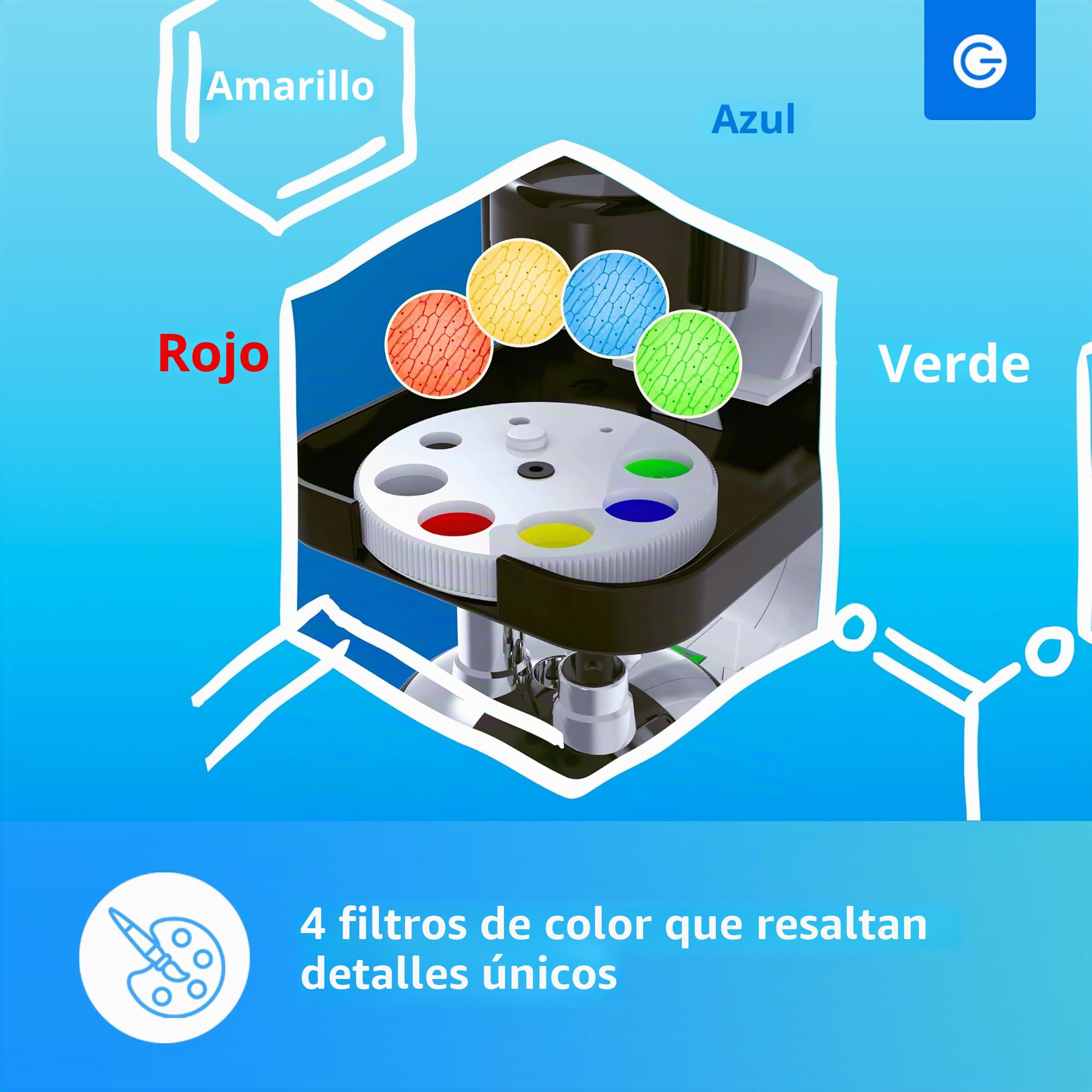 Silvergear® Microscopio Niño | Imposta Debutante | Juego Educativo | Tamaño de 200x, 600x y 1200x | LED | Microscopio Profesional para Biología | Incluye 29 Accesorios | 14x8x22 cm | Blanco