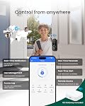 DESLOC B200 Verrou intelligent WiFi, Passerelle incluse, Entrée sans clé par empreinte digitale | Pêne dormant avec clavier rétroéclairé, Contrôle à distance par application, Compatible avec Alexa, Port d'alimentation d'urgence, Batterie de 12 mois, Étanche IP 54