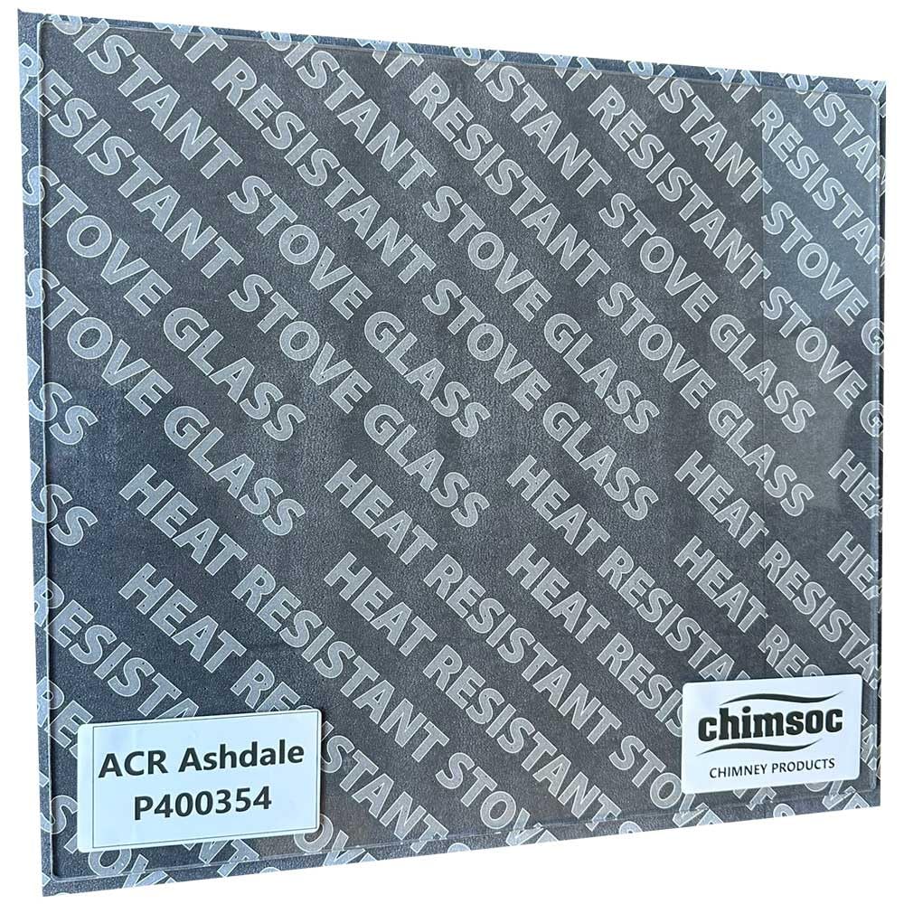 Chimsoc Clear Replacement Stove Glass - Acr Ashdale (400Mm X 354Mm Rectangular)