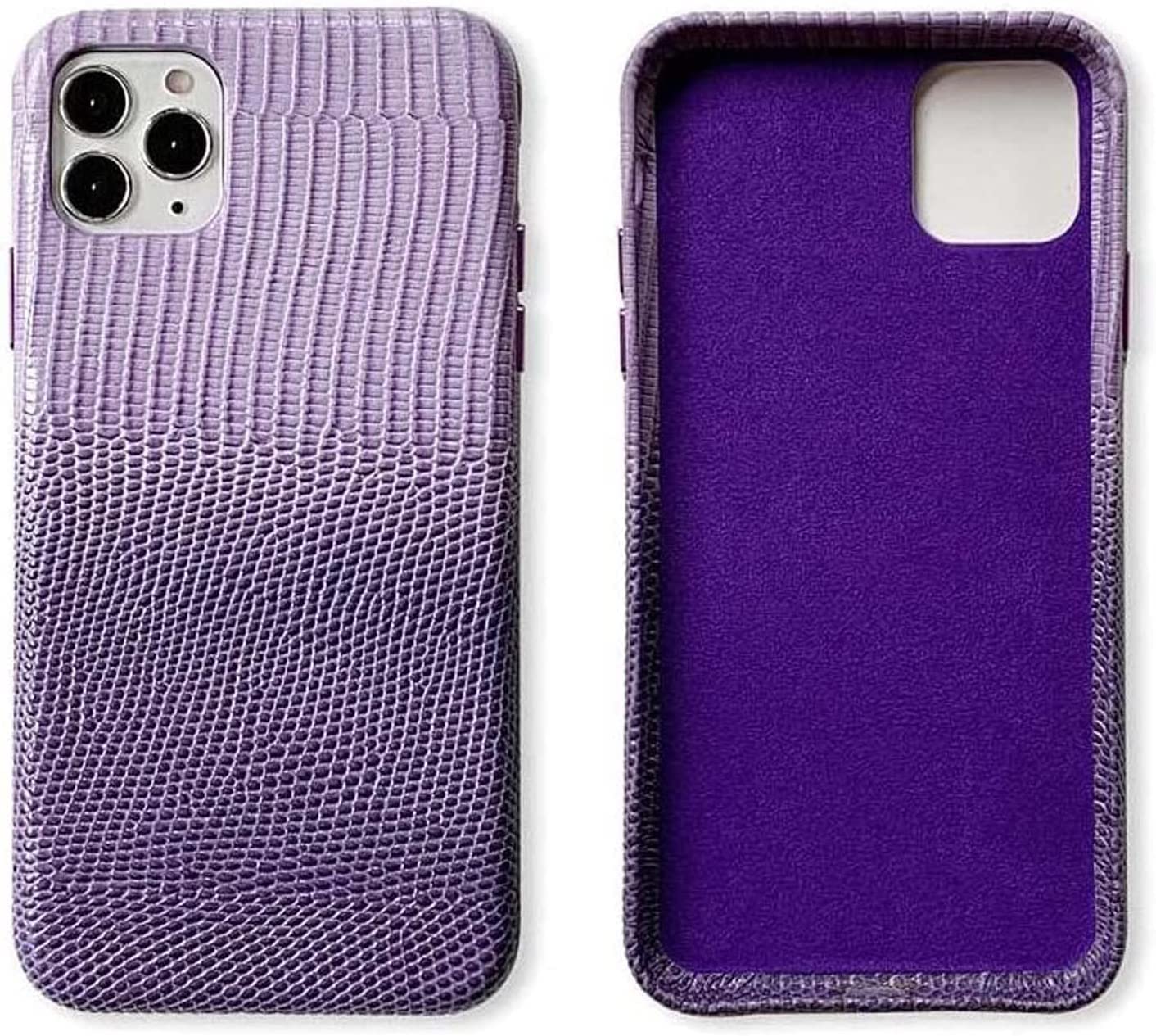 Coque cuir iPhone 13 Pro Max violet doublée pour éviter les rayures