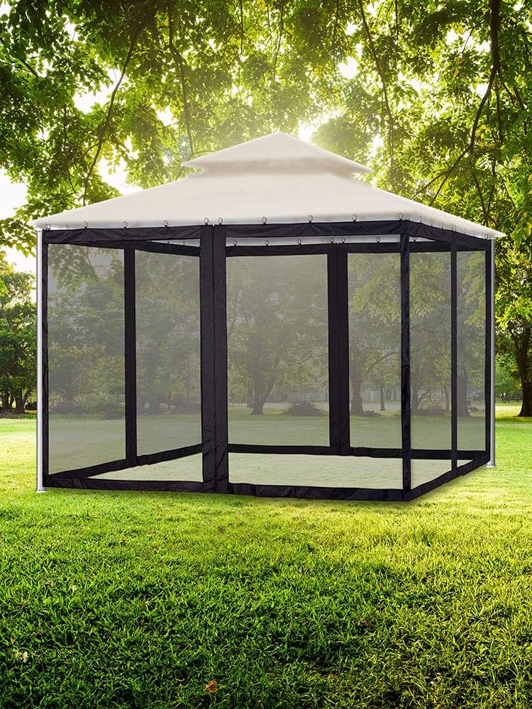 BestAlice Mosquitoes Net with Zipper for Camping Canopy Tent with Mosquitoes Netting for Patio Gazebo Canopy and Tent for Outdoor Camping and Garden(A-300x360x220cm)