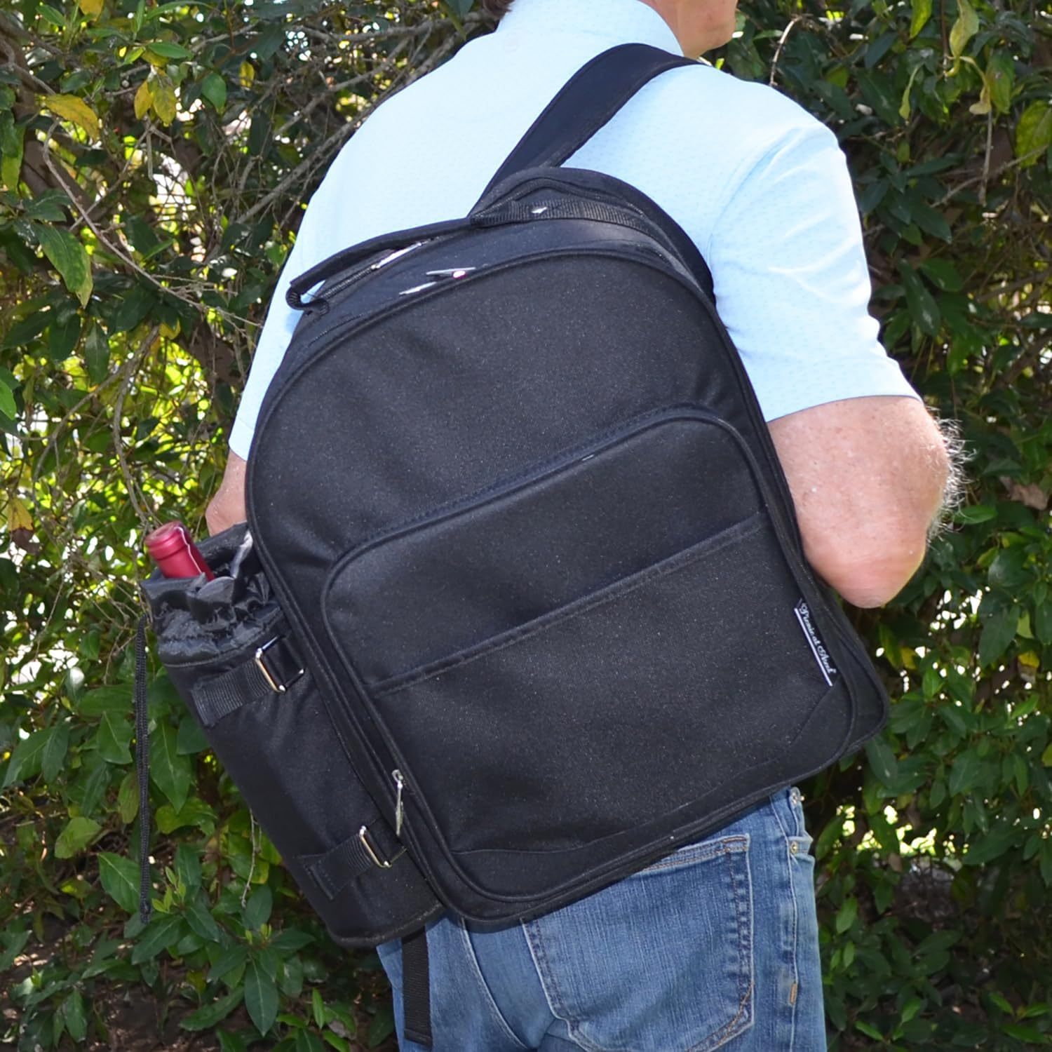 Picnic at Ascot Orginal Equipped 4 Person Picnic Backpack with Cooler & Insulated Wine Holder- Designed & Assembled in the USA