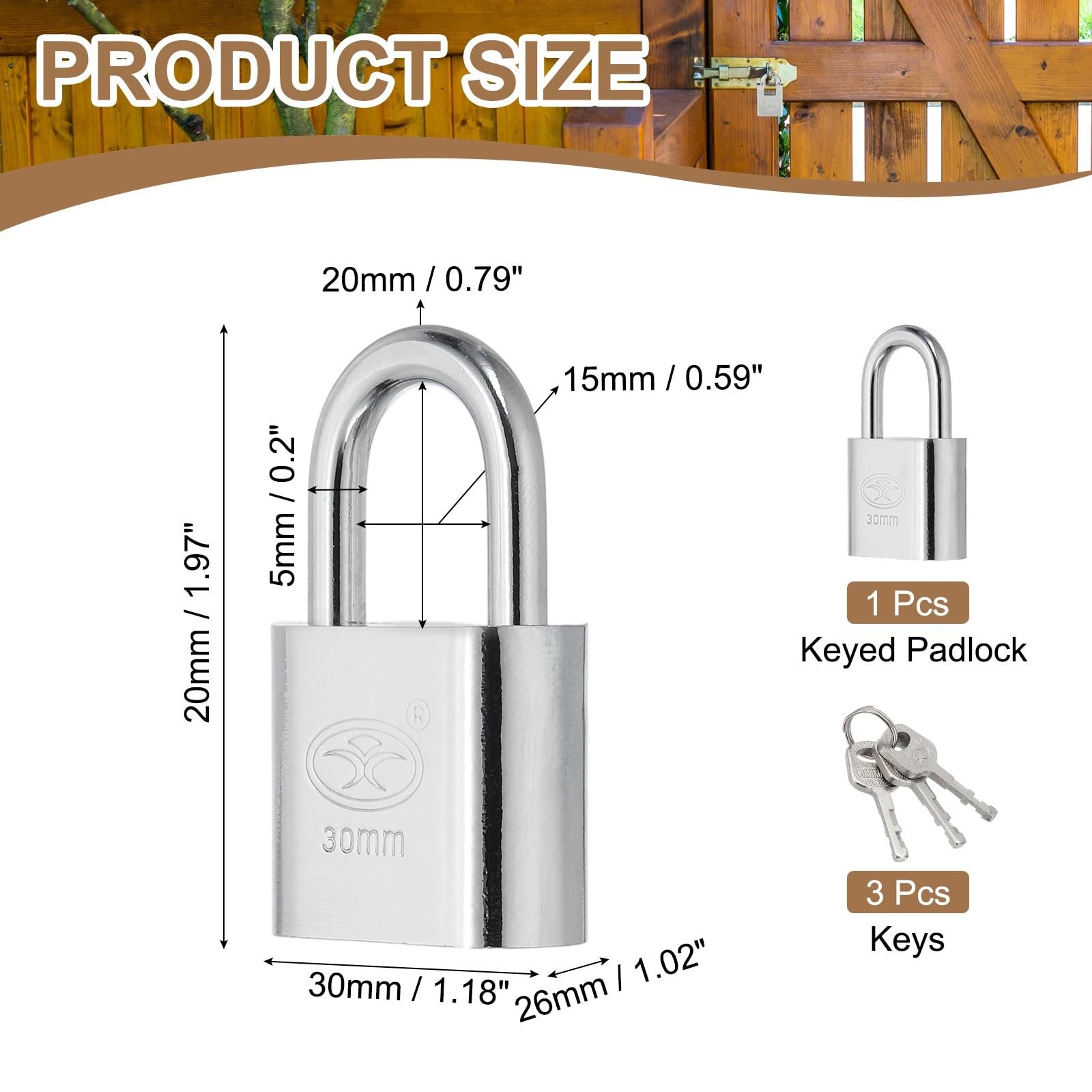 PATIKIL Keyed Padlock - Image 2