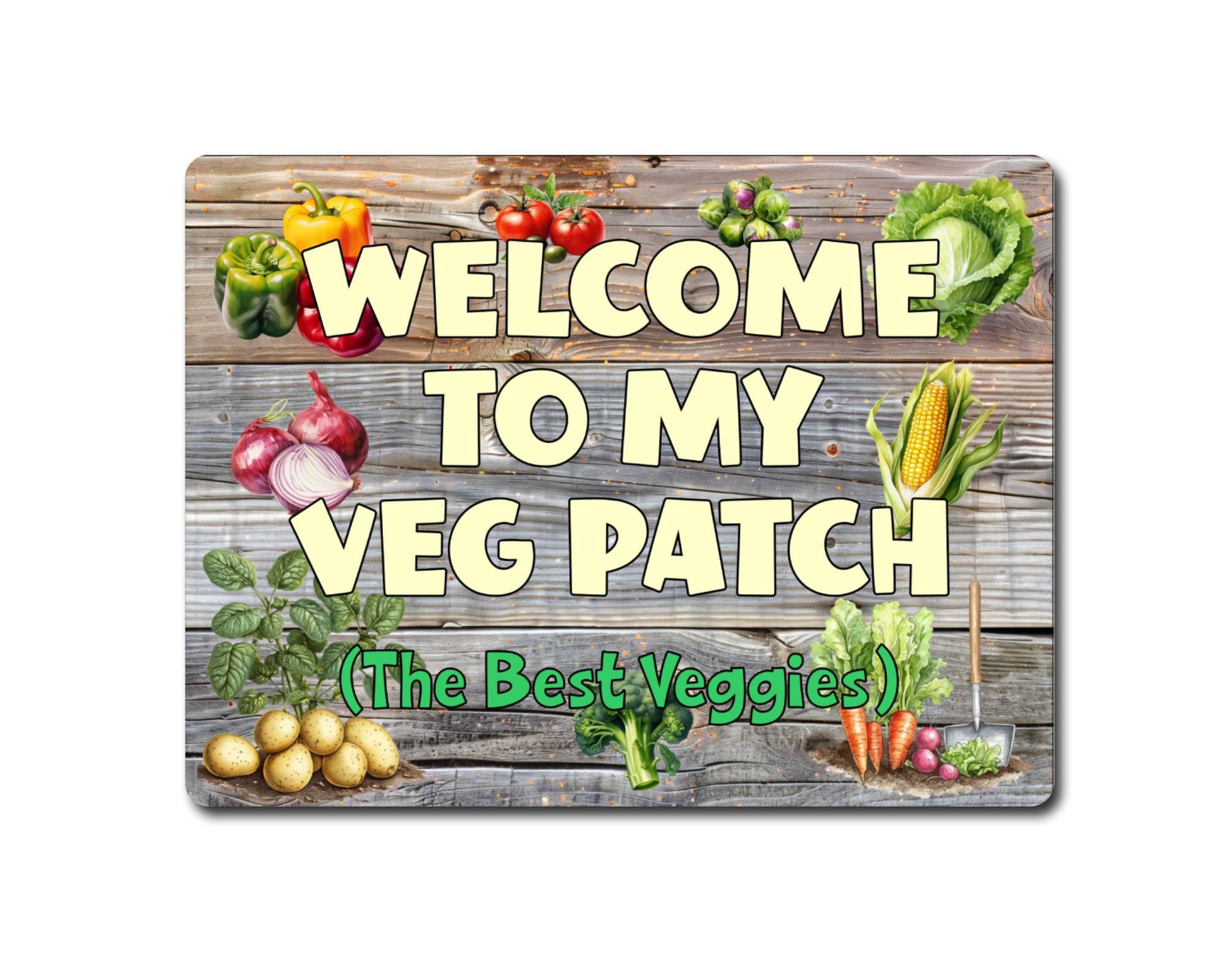 Decalarama Garden Metal Sign Gift – Welcome To My Veg Patch the Best Veggies- Cute Fun Novelty Allotment Aluminium Present