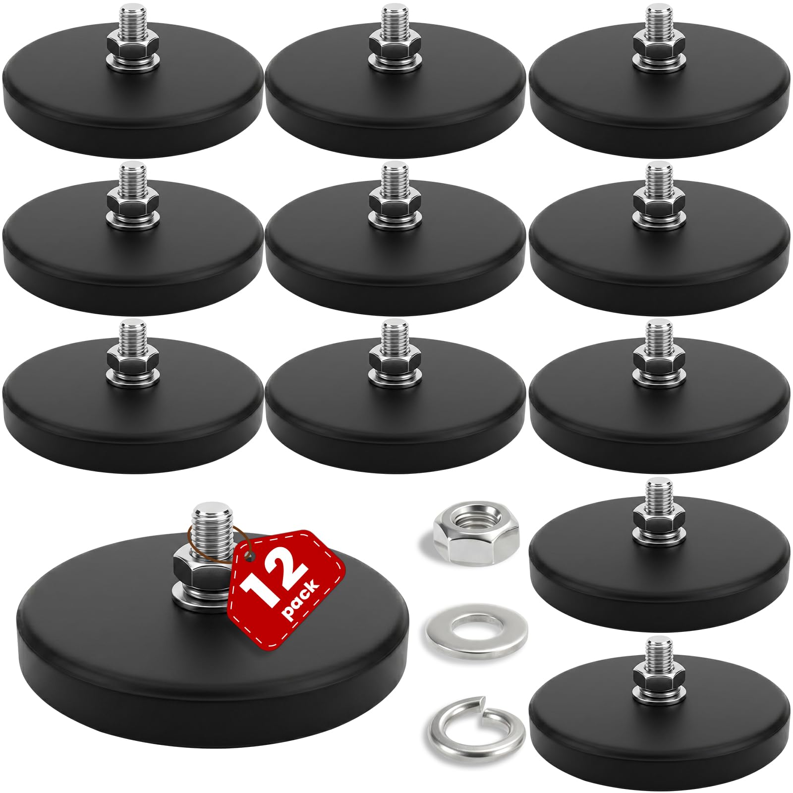 E BAVITE 12PCS 1/4inch Rubber Coated Magnets 30LBS Mounting Magnet — Amazon image 10