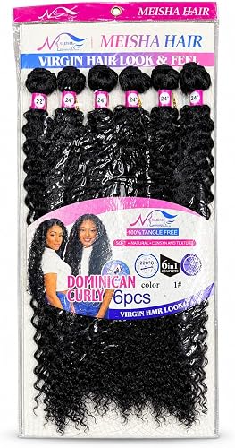 Dominican Curly Braiding Hair 24 Inch 6 Packs #1 | Tangle Free, Soft Natural Texture, Heat Resistant 220°C, Synthetic Crochet Hair, Hair Extension