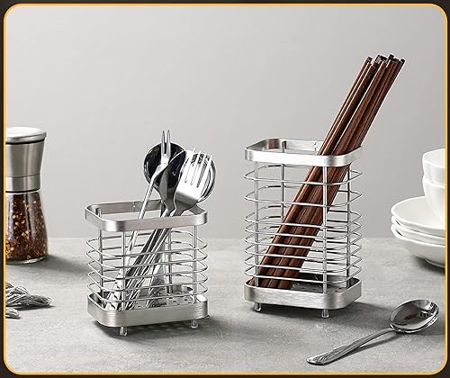 Miniatura 5 de ANHORTS Organizador de fregadero soporte de esponja para fregadero organizadores de fregadero de cocina escurridor de cubiertos para utensilios de