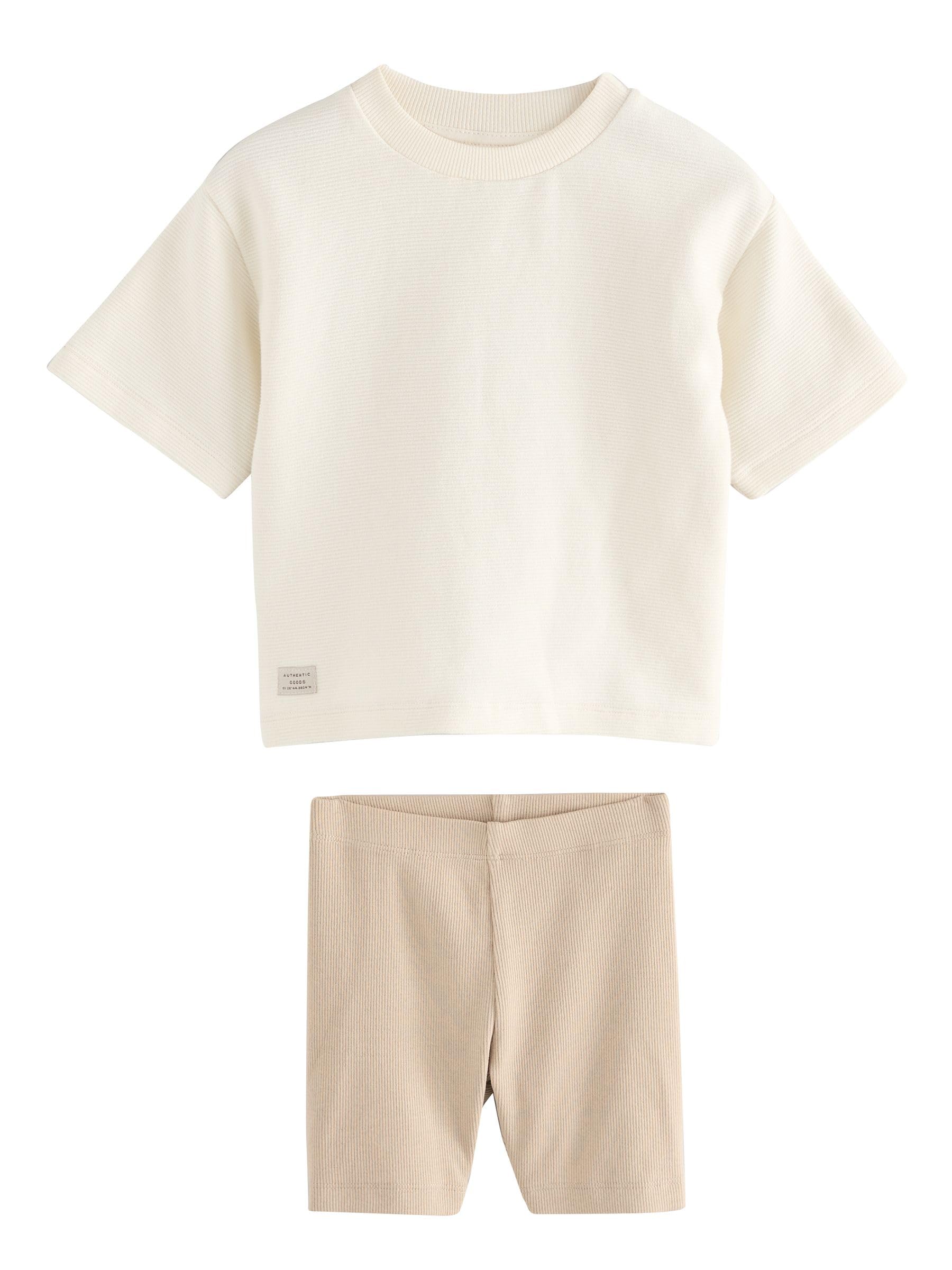 NEXT Jungen Langärmelige, strukturierte T-Shirts und Radlershorts, 3er-Pack 62-122