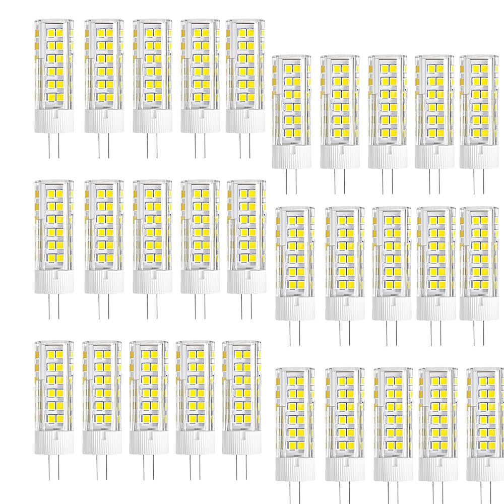 Capsule G4 LED Leuchtmittel 7W 220V AC, Kaltweiß 6000K, 700 lm, G4 LED Birne für Kronleuchter, Nicht Dimmbar (30 Stück)
