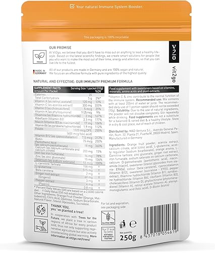 Miniatura 9 de Polvo potenciador de la inmunidad, fácil de usar, refuerzo inmunológico vegano con vitamina D, A, B, C y K, zinc NRV, más extracto de jengibre