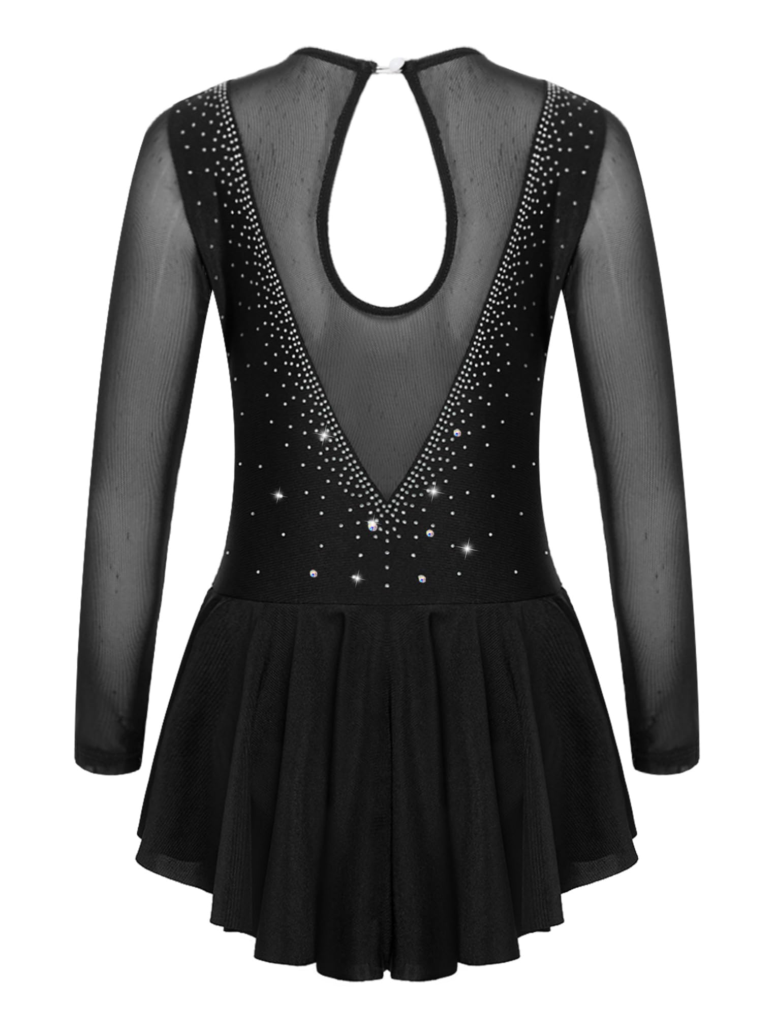 Freebily Vestido de Danza Patinaje sobre Hielo para Niña Leotardo de Manga Larga Maillot de Gimnasia Rítmica Competición Vestido de Bailarina Ballet — view 3