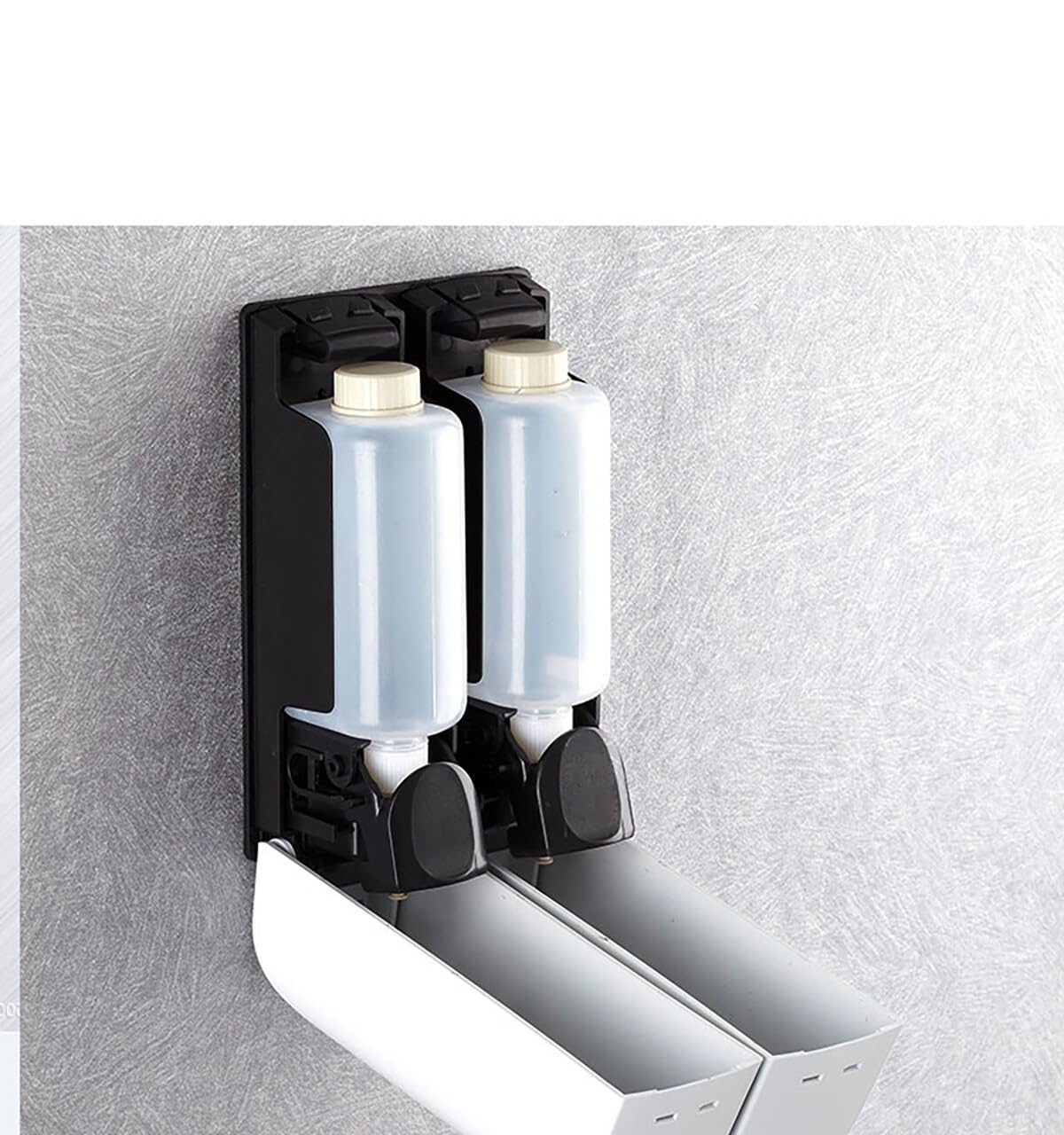Distributeur Mural de Gel Douche 2 x 350 ML pour Salle de Bain Cuisine Hôtel