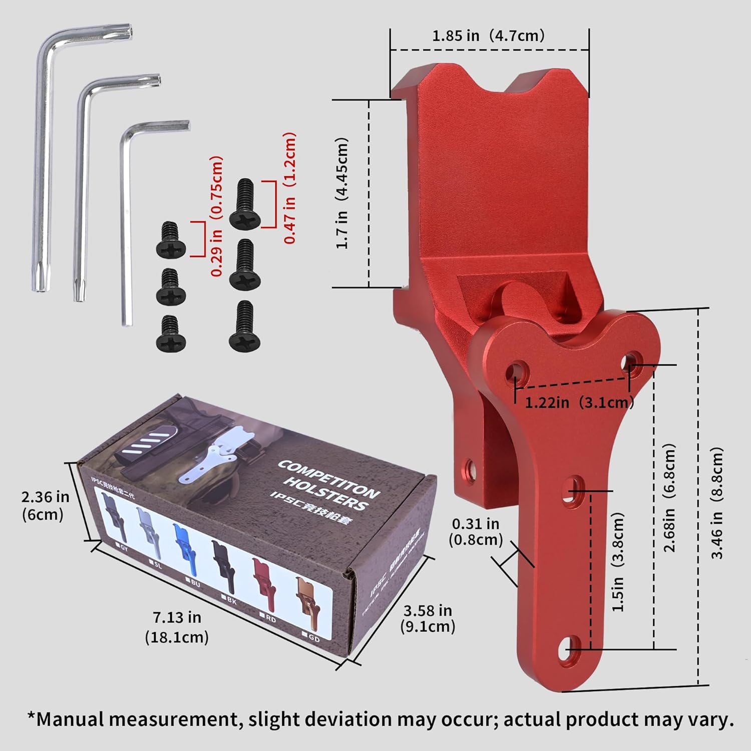 Drop Leg Holster Platform for Gun Holster, Compatible with QLS Tourniquet Holder 360°Rotation Mount, Fits 3-Hole Competition Holsters, Suitable for Tactical Police Gear IPSC/IDPA/USPSA/3-Gun Shooting