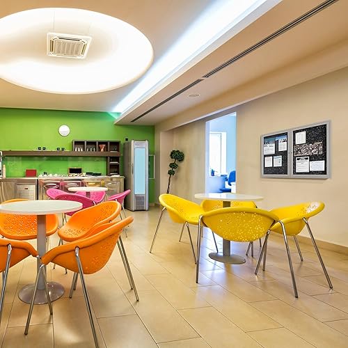 Vista 31 de Ghent Tablero de anuncios cerrado de goma reciclada de 2 puertas de 36 x 48 pulgadas, interiores, resiste roturas, con cerradura, marco de aluminio