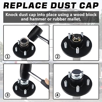 2pcs 1.98'' Trailer Hub Dust Caps for 2000 3500 lb Axle Spindle