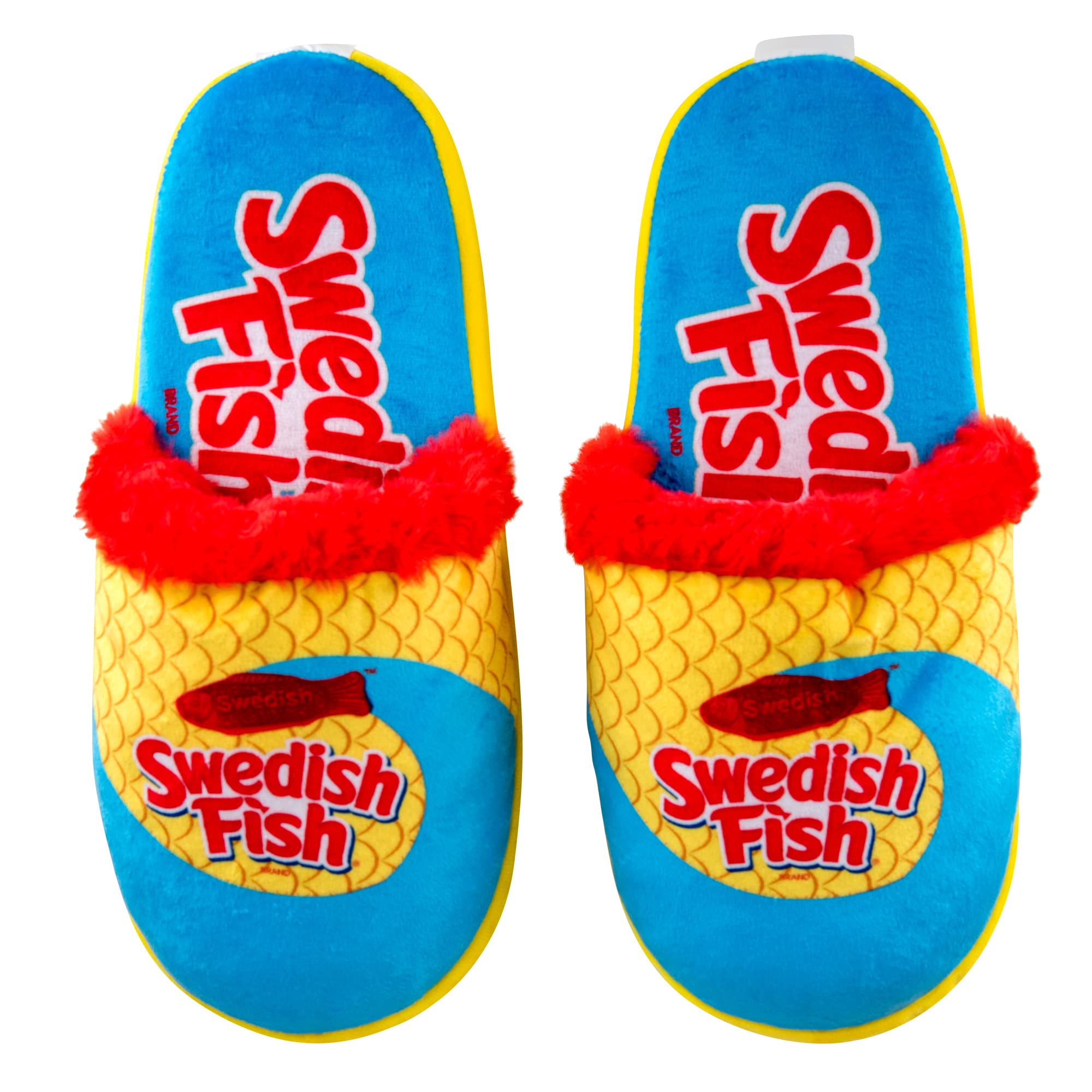 Sour Patch Kids & Swedish Fish Fuzzy Slippers - Fun Soft Slip On House Shoes - Gift for Candy Lovers