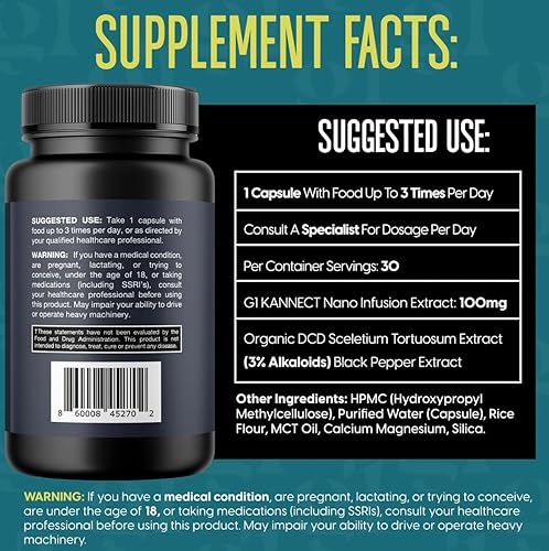 Miniatura 2 de Kannect Sceletium Tortuosum Suplemento dietético – 100 mg de extracto de nano infusión para un impulso natural de calma y estado de ánimo – Mejora