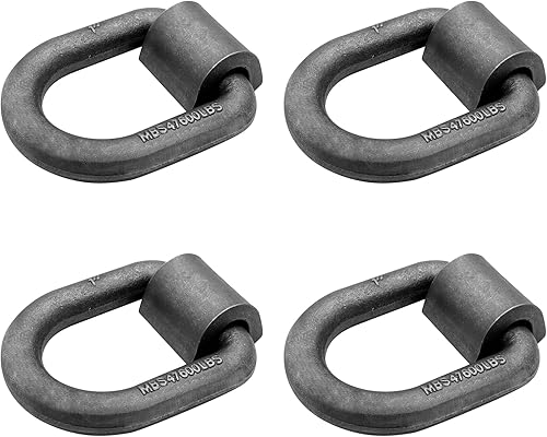 Miniatura 6 de Paquete de 8 anillos en D de soldadura SALUINOKI 34 resistentes para remolques soldables 34 para remolques carga de rotura de 26500 libras