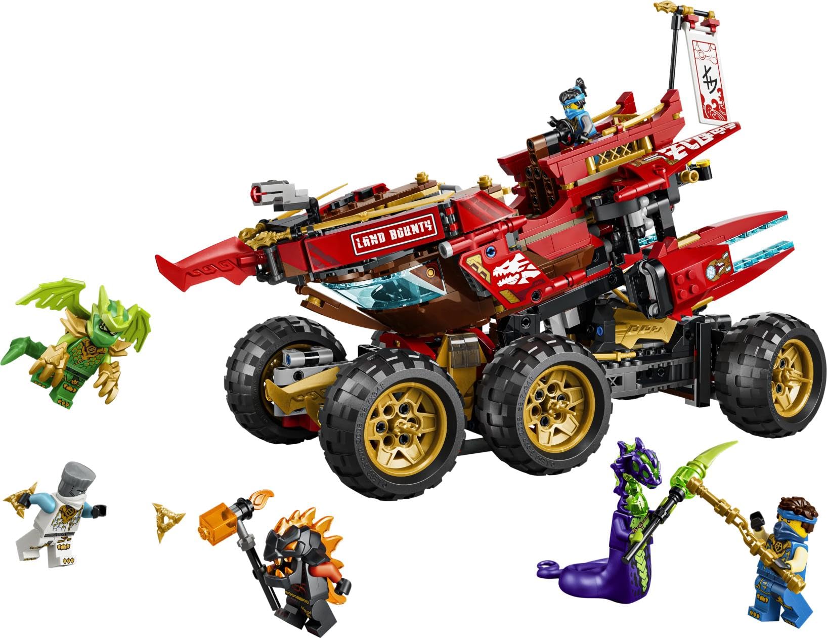 LEGO NINJAGO Perła Lądu 71869 | statek ninja, zestaw klocków, prezent dla chłopca i dziewczynki 9+, przygoda ninja, 1214 elementów