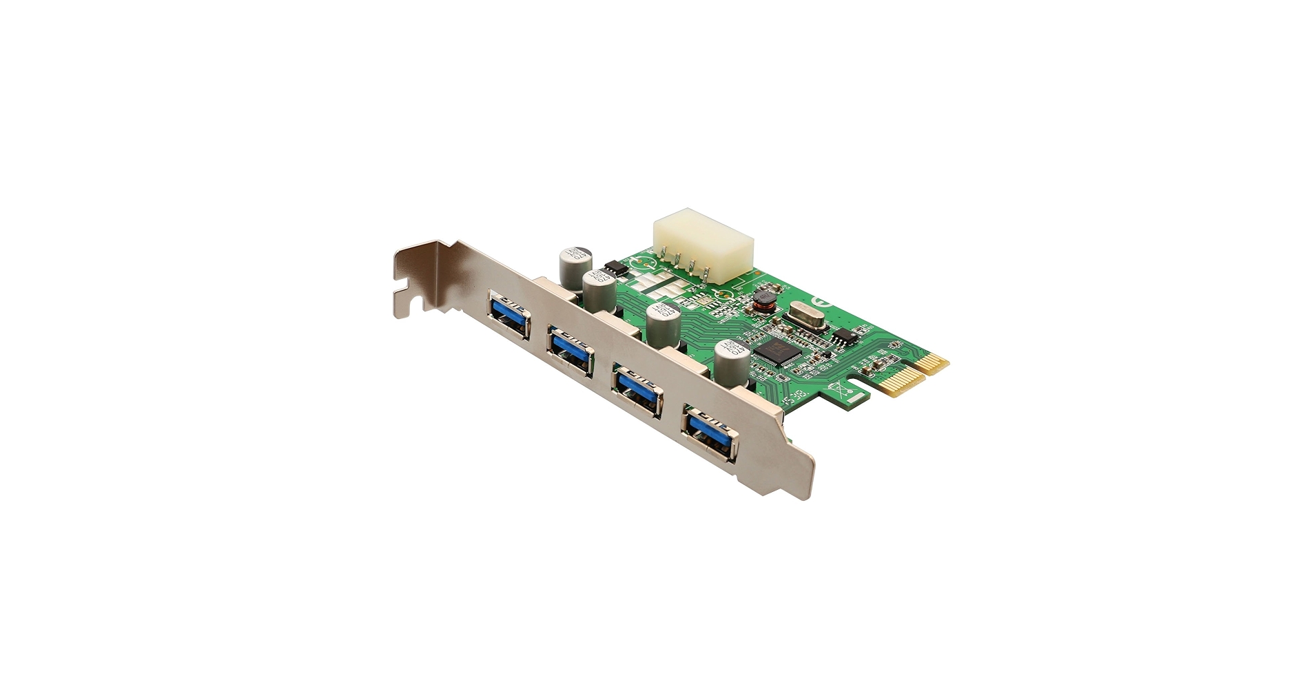 Syba Super Speed USB 3.0 4 Port PCI-e x 1 Hub Expansion Card Molex Power SD-PEX20133
