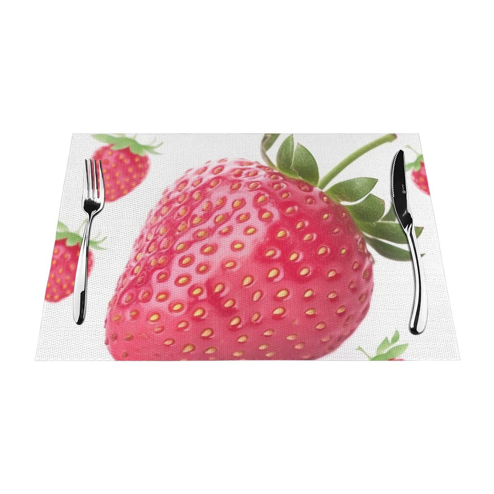 Sets de table pour table de salle à manger lot de 4 à motif fraise