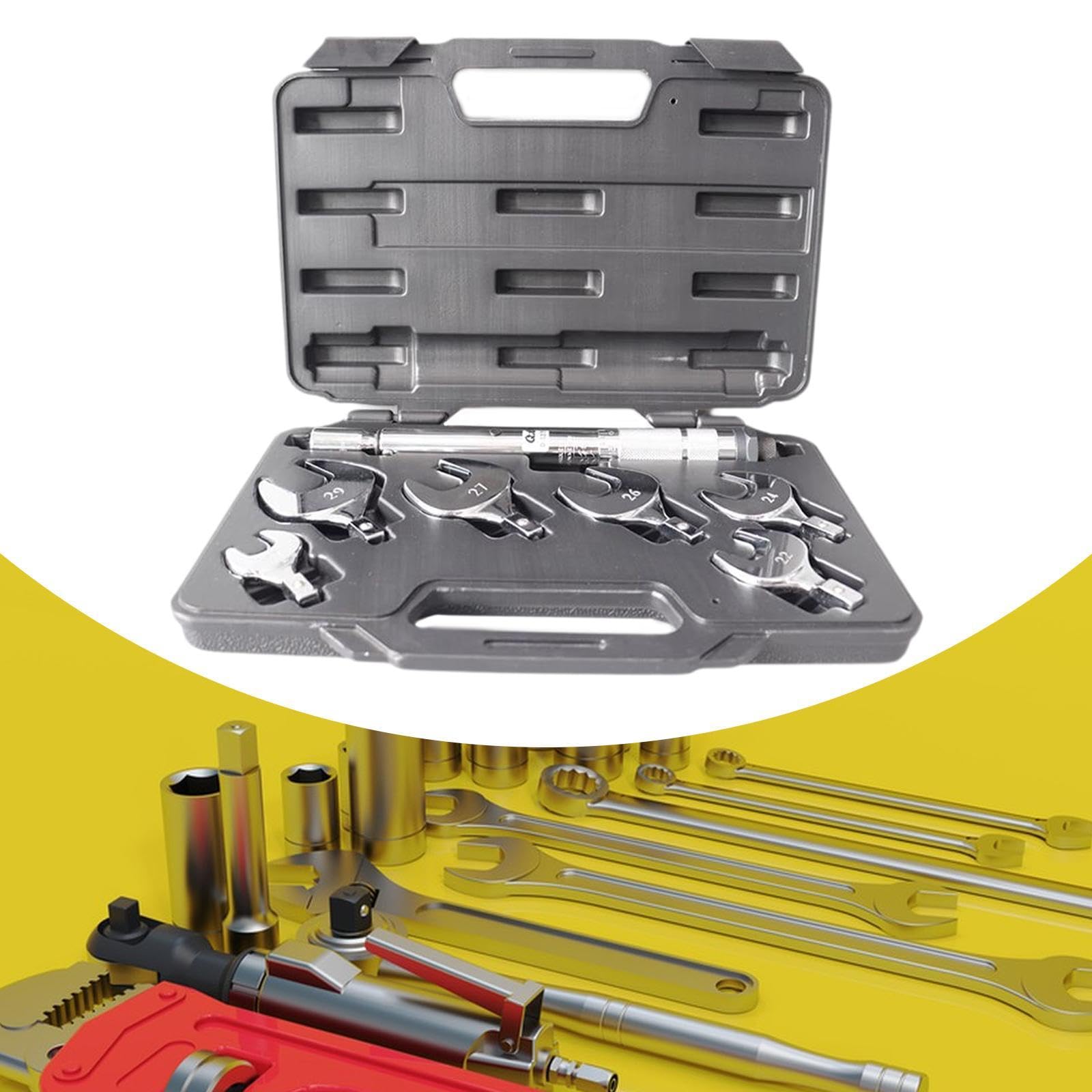 Llave Dinamométrica de, Cabezal de Llave Dinamométrica, Herramienta Manual Ajustable de 17 Mm, 22 Mm, 24 Mm, 26 Mm, 27 Mm, 29 Mm, para Má