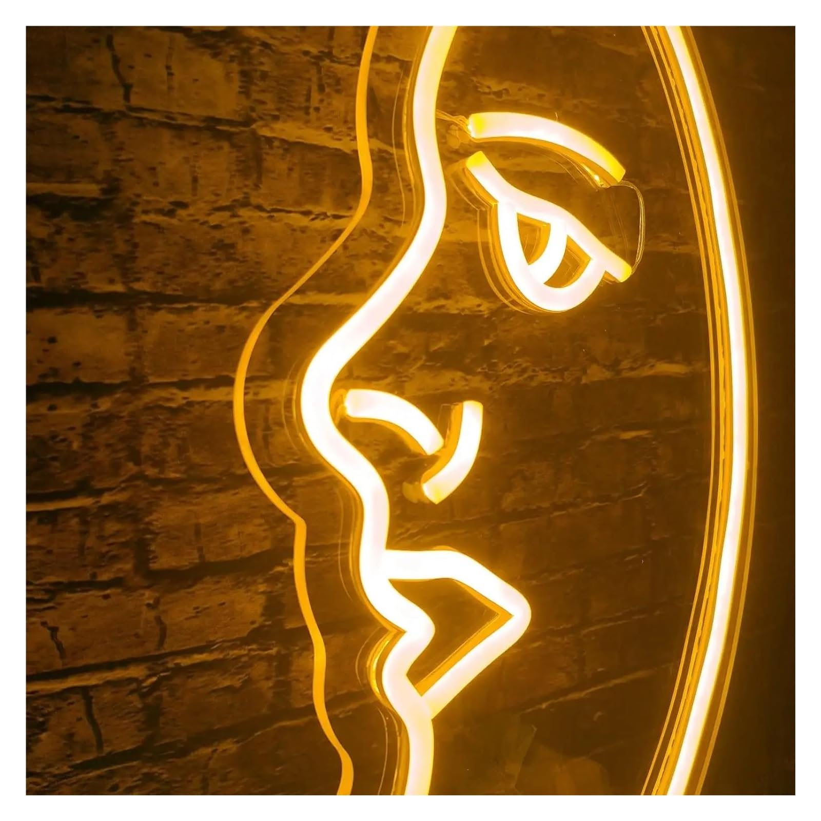 LED néon signe Panneau Lumineux LED En Forme De Visage De Lune Décoration Murale Veilleuse USB Pour Chambre À Coucher Maison Bar Fêtes Illuminé