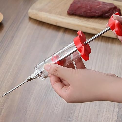 Miniatura 6 de meizhouer Juego de jeringas de especias de 5 agujas de acero inoxidable Inyector de sabor a carne de barbacoa Kithen Salsa de cocina Accesorios de