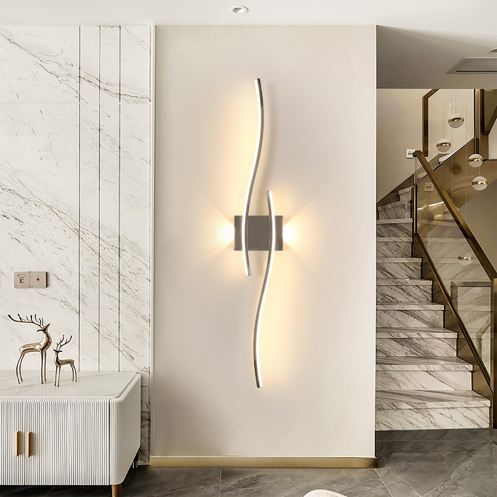Comely LED Wall Light, Indoor Wave Shaped LED Wall Sconce Light Warm White 3000K - Image 3