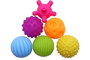 6 Pack Sensory Hands Squeeze Balls with Vibrant Colors and Textures to Enhance Development