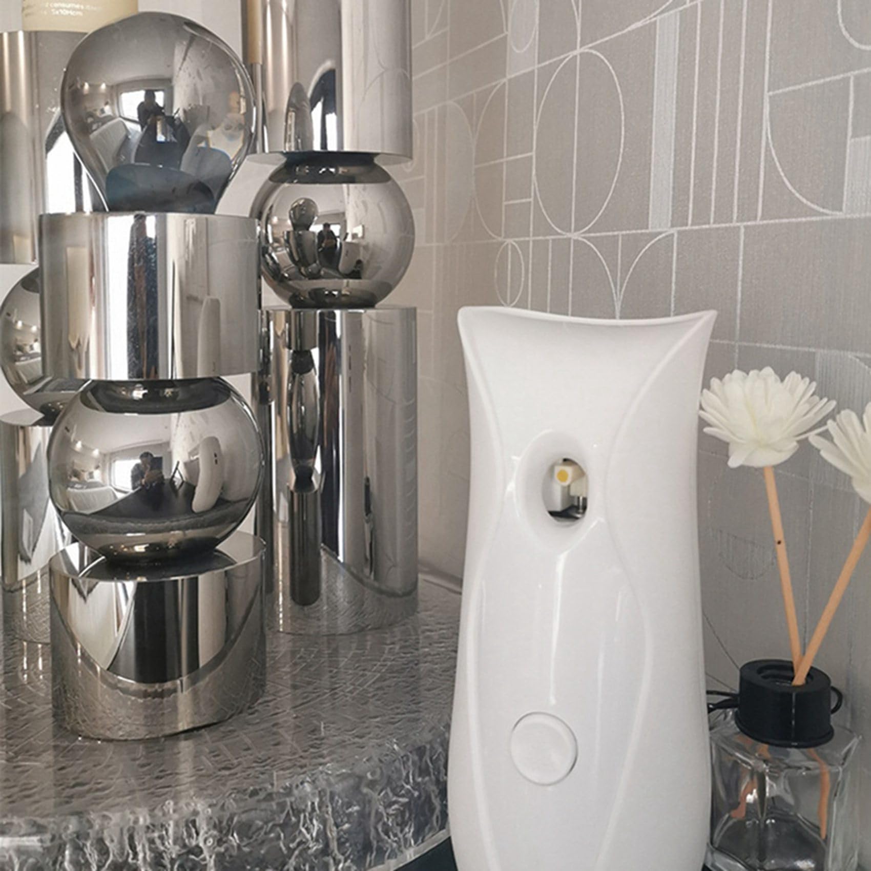 5 dispenser automatico di deodoranti per ambienti da bagno a tempo da parete, dispenser automatico di profumo per la casa