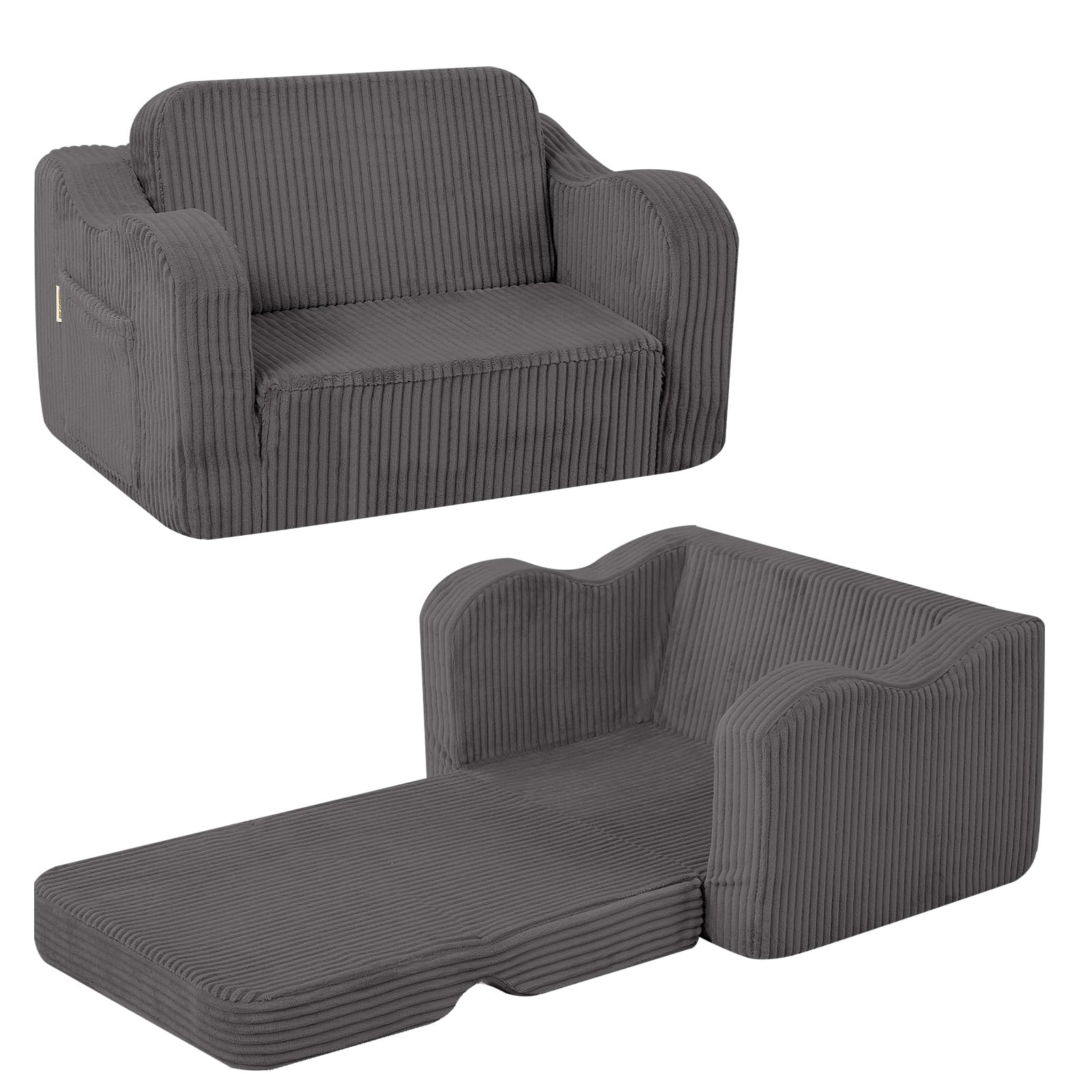 MeMoreCool Cord Canapé pour enfants, fauteuil de relaxation pour enfants, canapé lounge pour bébé, mini canapé pour coin câlin chambre d'enfant, canapé dépliable pour garçons et filles âgés de 1 à 3