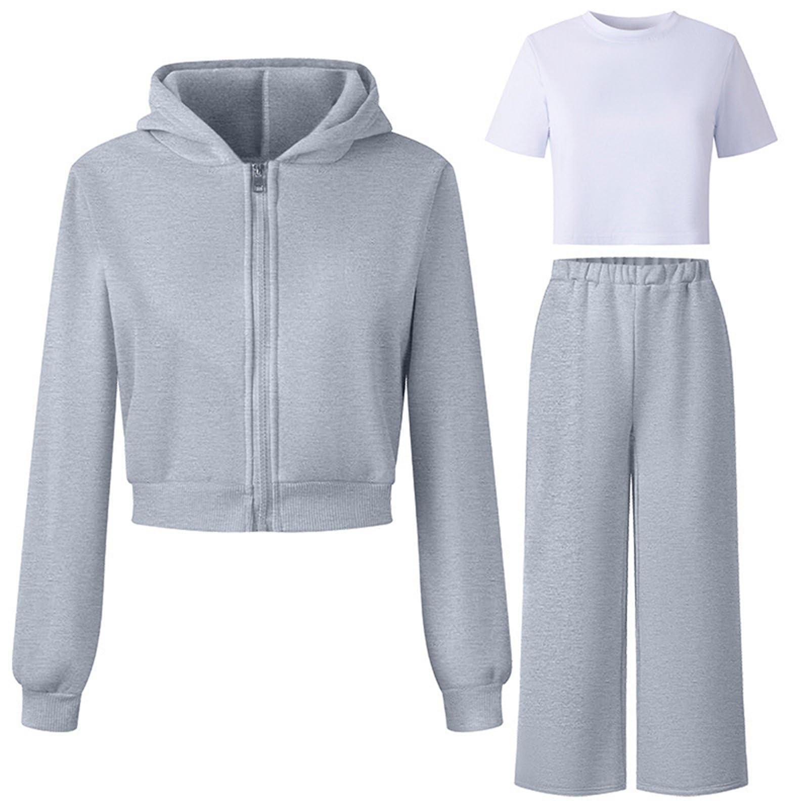 WWricotta Tuta da ginnastica in pile con cappuccio da 2 pezzi per bambine, morbida e comoda, con maglia a maniche lunghe e pantaloni, per giocare e per un abbigliamento casual./A