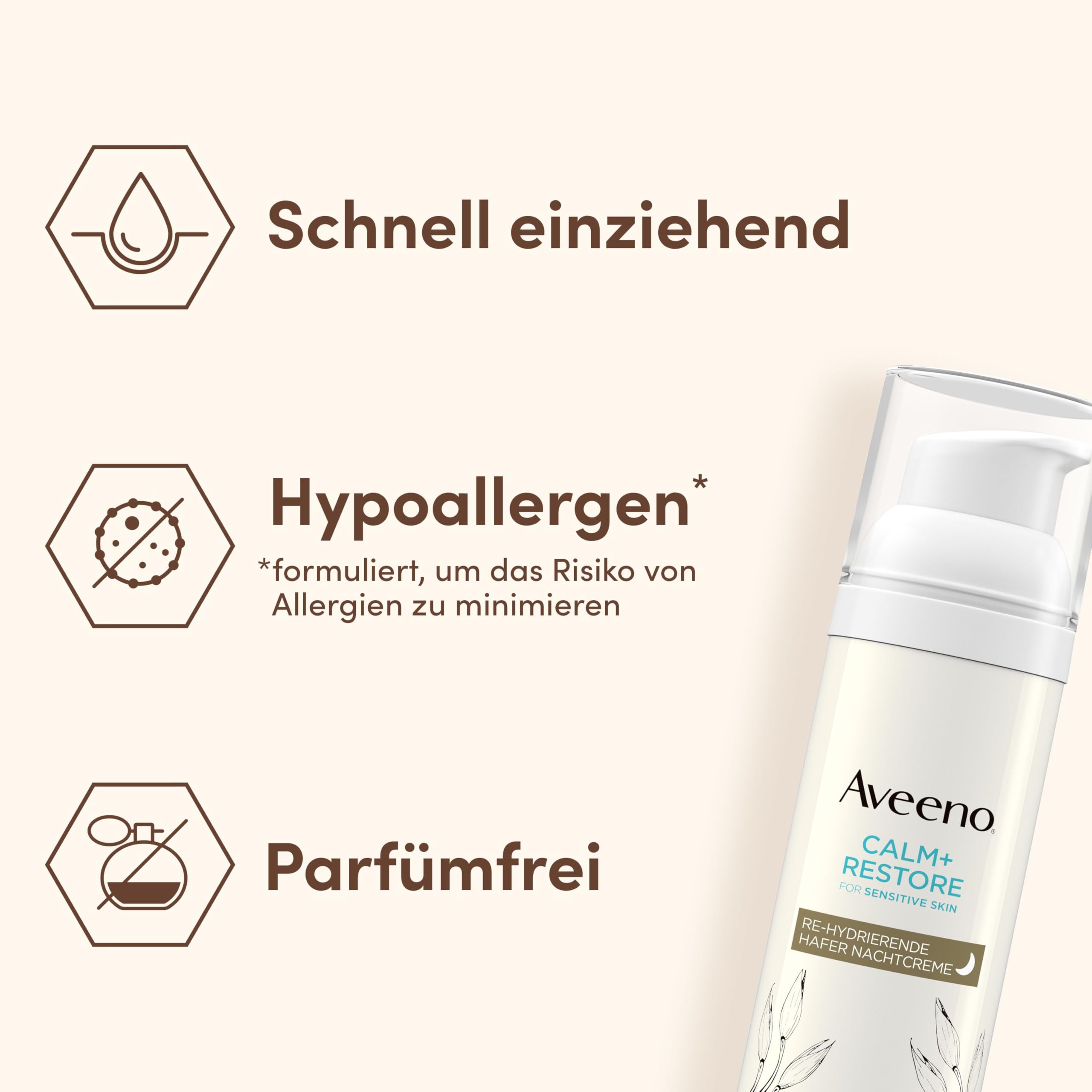 Aveeno Calm+Restore Hautpflege-Set für Empfindliche Haut | Beruhigende Tagespflege, Serum, Nachtcreme und Gesichtsreiniger mit Hafer und Mutterkraut für gestärkte Feuchtigkeitsbarriere