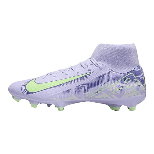 Nike United Mercurial Superfly 10 Academy MG High-Top Soccer Cleats (HF1601-500, Purple Agate/Barely Volt) Size 11.5