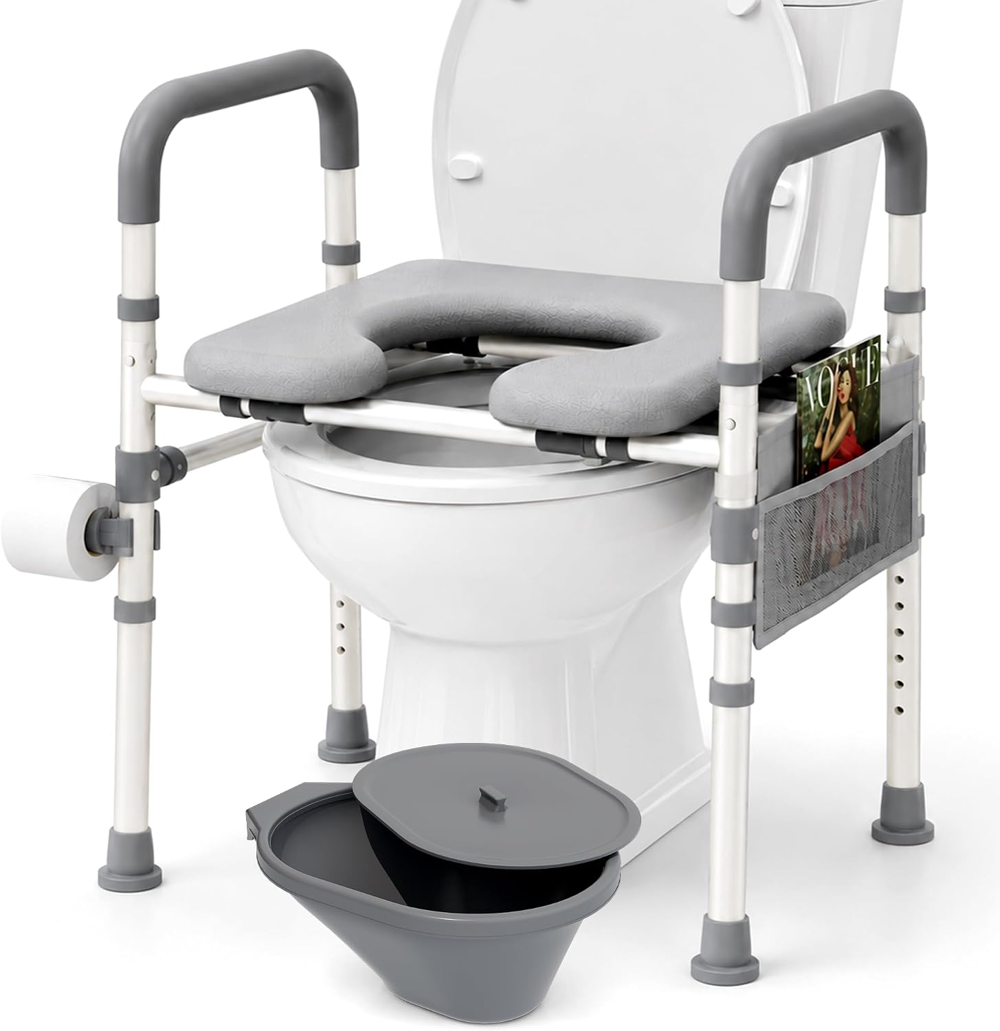 Asiento Elevado para Inodoro con Manijas Ajustable