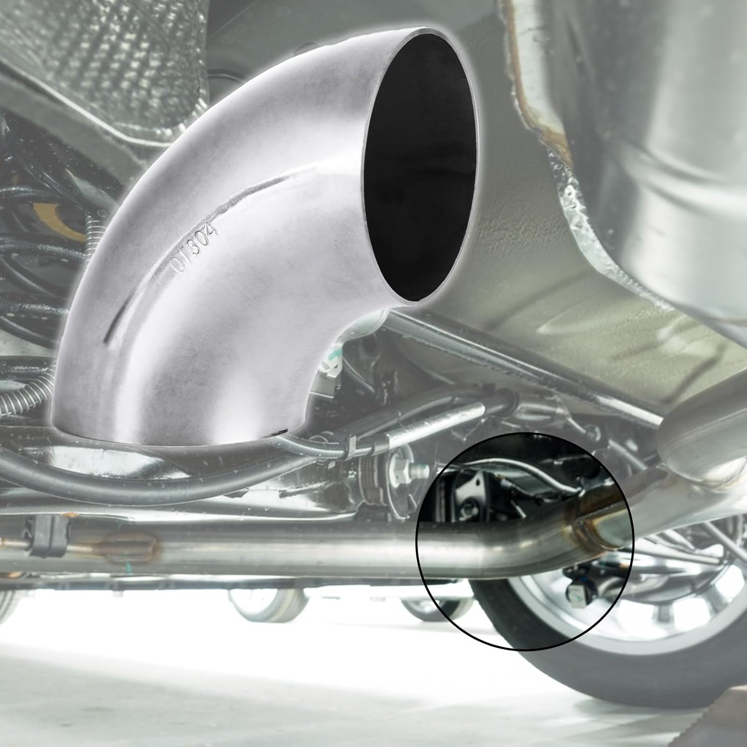 8 Pack 2.5 Inch 304 Stainless Steel Exhaust Elbow Pipe, 90° Mandrel Bend Elbow, Thickness 16GA/.065” Stainless Steel Bend Tube for Car Exhaust Modified Elbow Pipe, Stair Handrail