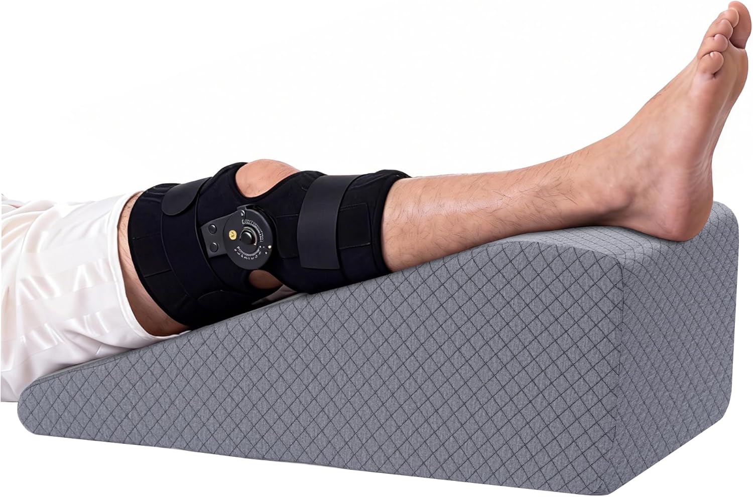 HOMBYS Leg Elevation Pillow for After Surgery, Knee Replacement & Surgery Recovery Pillow for Pain Relief, Single Leg Wedge Pillow for Knee, Hip, Ankle Support Home Medical Recovery Equipment(Single)