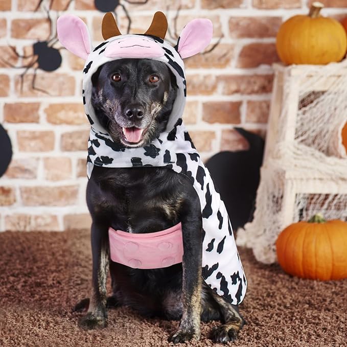 Disfraz de Vaca para Perro Tamaño Mediano, Halloween miniatura 5