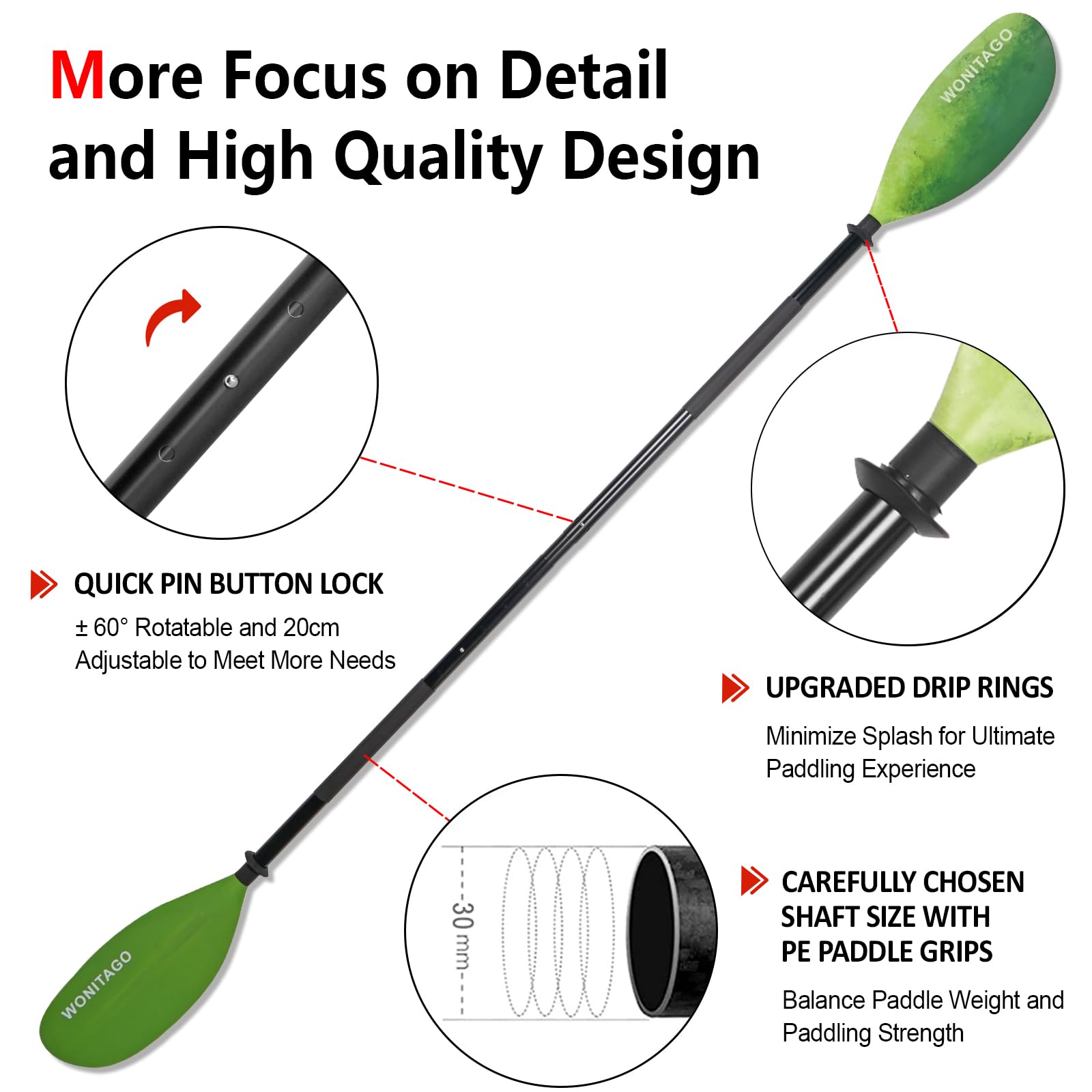 Kayak Paddles With Alloy Shaft And PP Blade Floating Kayaking Oars kayak-paddles-with-alloy-shaft-and-pp-blade-floating-kayaking-oars
