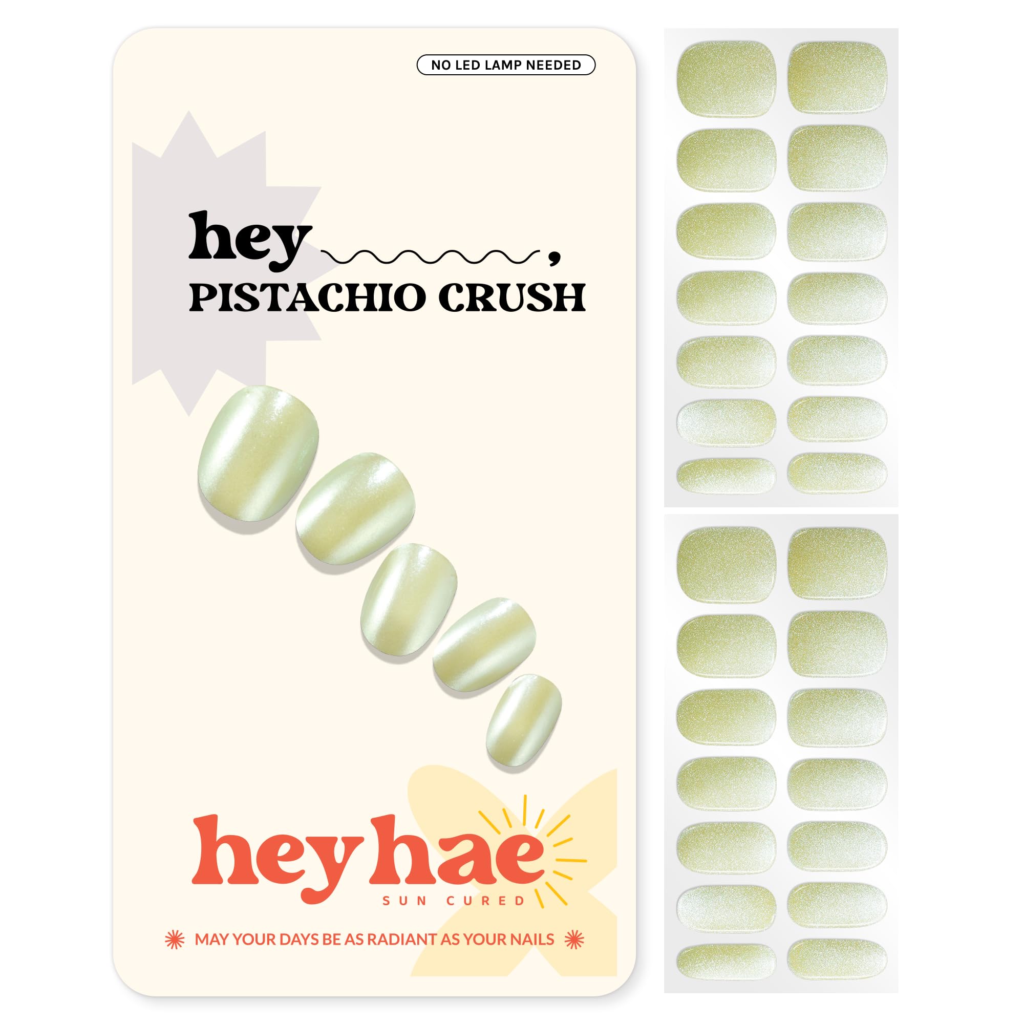 Heyhae Semi Cured Gel Nail Strips - Hey, Pistachio Crush