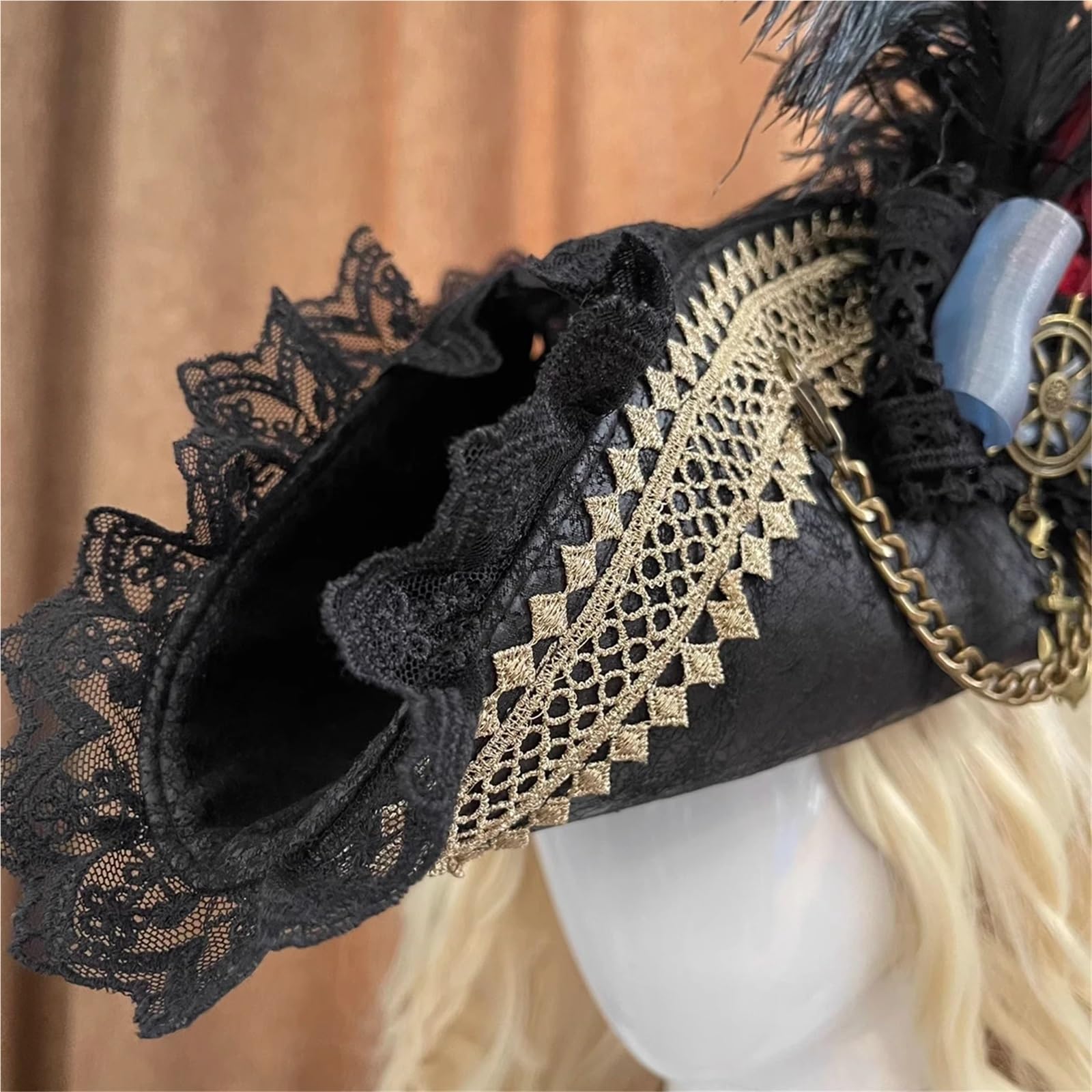 Cappello Pirata Cappello da pirata con piume capitano, uomo e donna, for adulti, corte reale, for feste, cosplay costumi