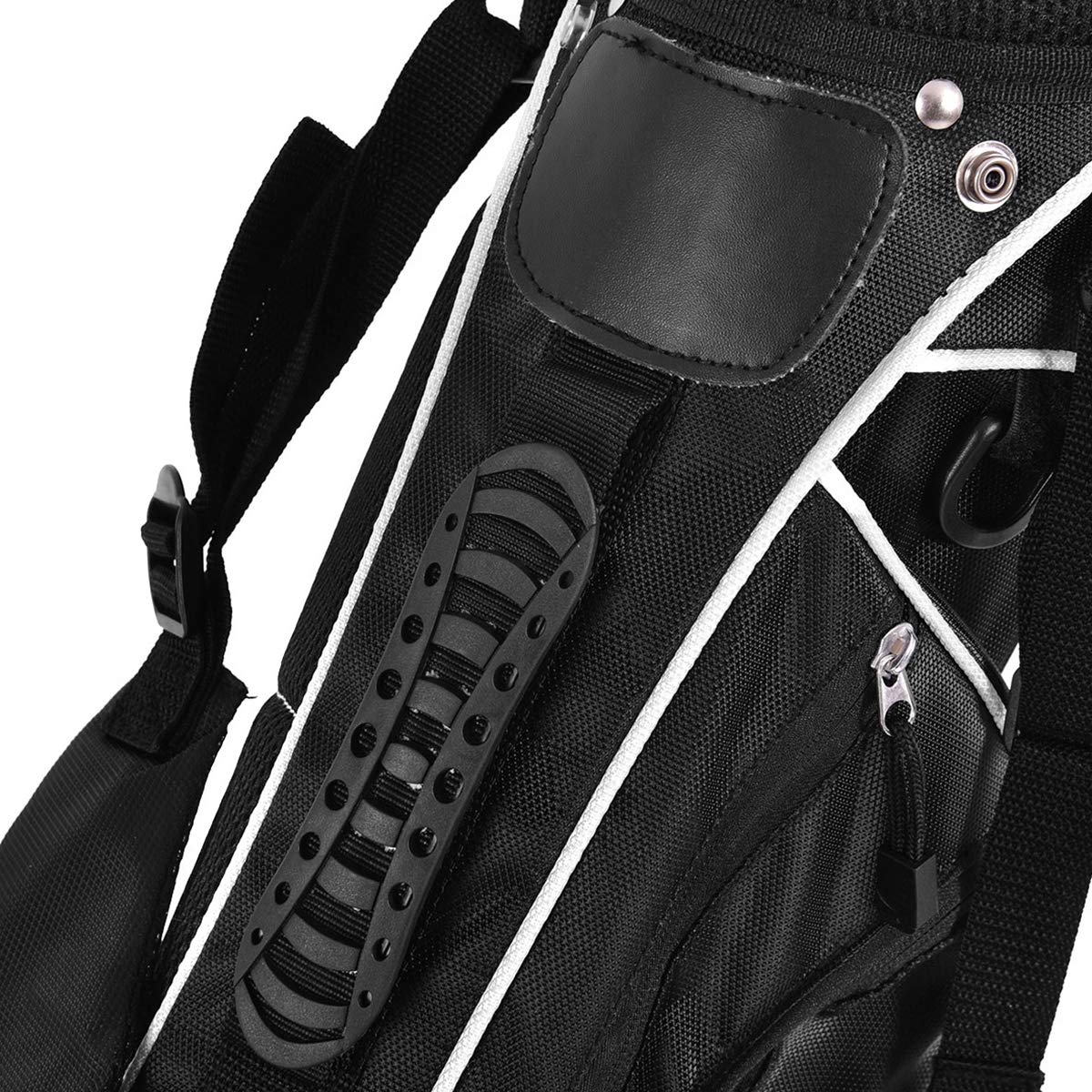 COSTWAY Golfbag, Golf Stand Bag mit Standfüßen, Regenhaube & 4-facher Unterteilung, tragbare Pencil Bag mit Kopfteil & Tragegurt, leichte Golftasche für Damen & Herren