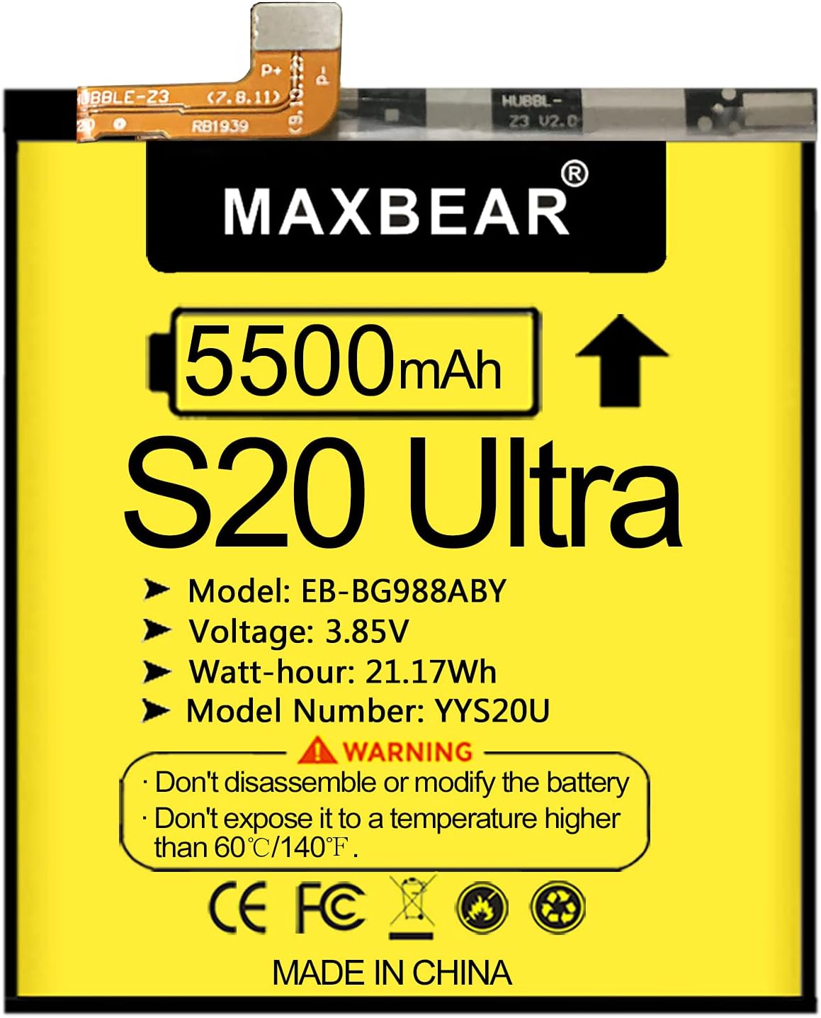 MAXBEAR 5500mAh Battery for Galaxy S20 Ultra 5G with Hungary Ubuy