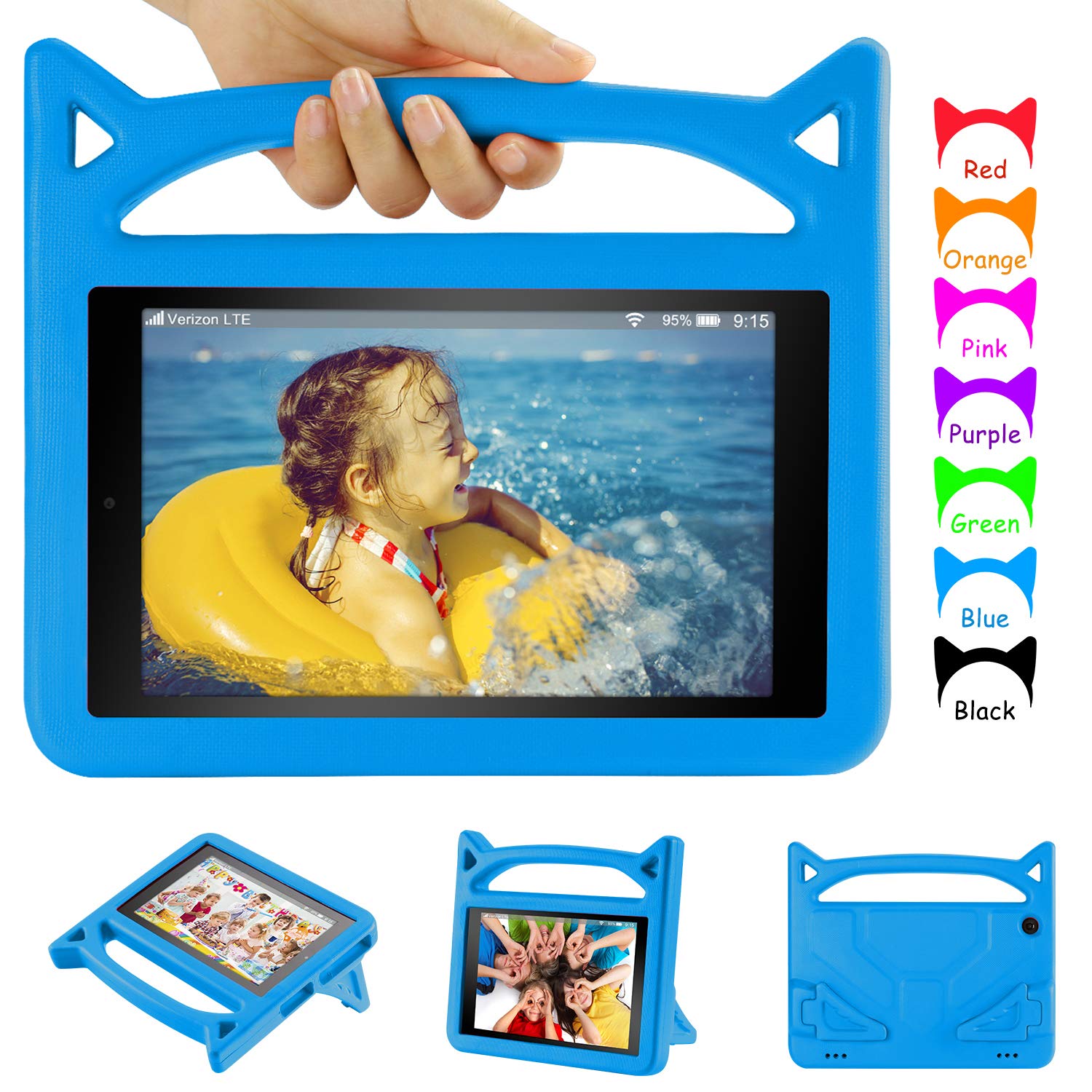 Dinines Kids Case for iPad Mini 1 2 3 4 5 Shockproof Lightweight Hand Stand Case for iPad Mini 5, iPad Mini, Mini 4,iPad Mini 3rd Generation, Mini 2 Tablet,Blue