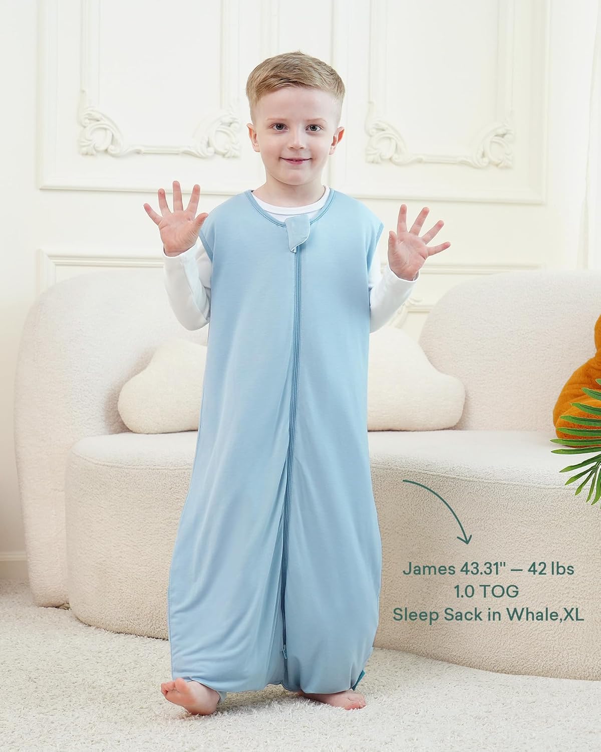 PurComfy Supersoft Toddler Sleep Sack with Feet 1.0 TOG Premium Bamboo Viscose Sleep Bag Walker with Legs 12-18-24-2t-4t-5t - Image 8